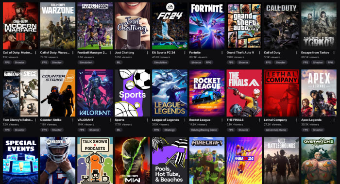 twitch categories